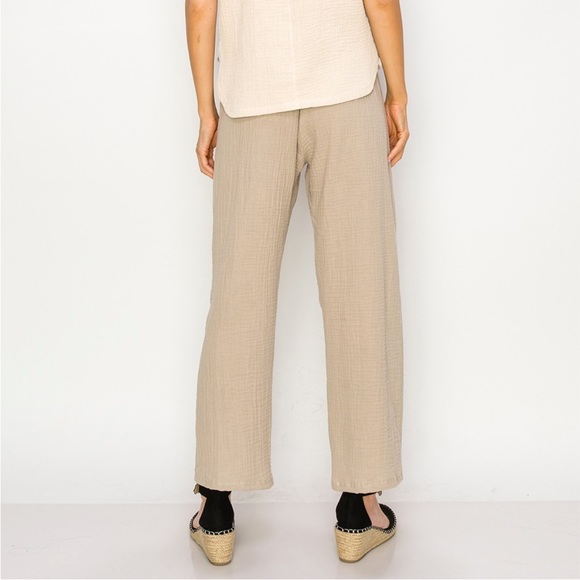 COIN 1804 MINIMALIST RESORT WEAR 100% COTTON FLUFFY GAUZE PAPER BAG PANTS 07 - Picture 3 of 5